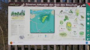 Panneau Réserve naturelle des Bois des Bouchets, ©Photo Gérard Rivet
