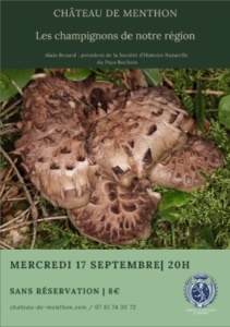 Annonce Conférence Les champignons de notre région au Château de Menthon-Saint-Bernard