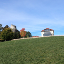Parcours Familial et Sportif Louis Constantin, vue du côté cinéma Le Parc et Médiathèque, ©Photo Alain Benard
